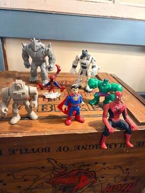 Mixed Hero Figure Lot - Marvel Super Hero Squad, Imaginext Superman, Batman & Mo